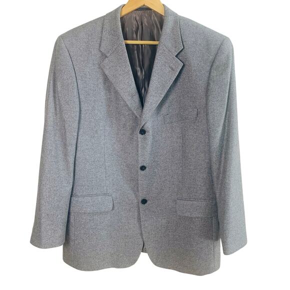 ML Material London Size 42R Silk Cashmere Sport Coat Blazer Jacket Gray Business